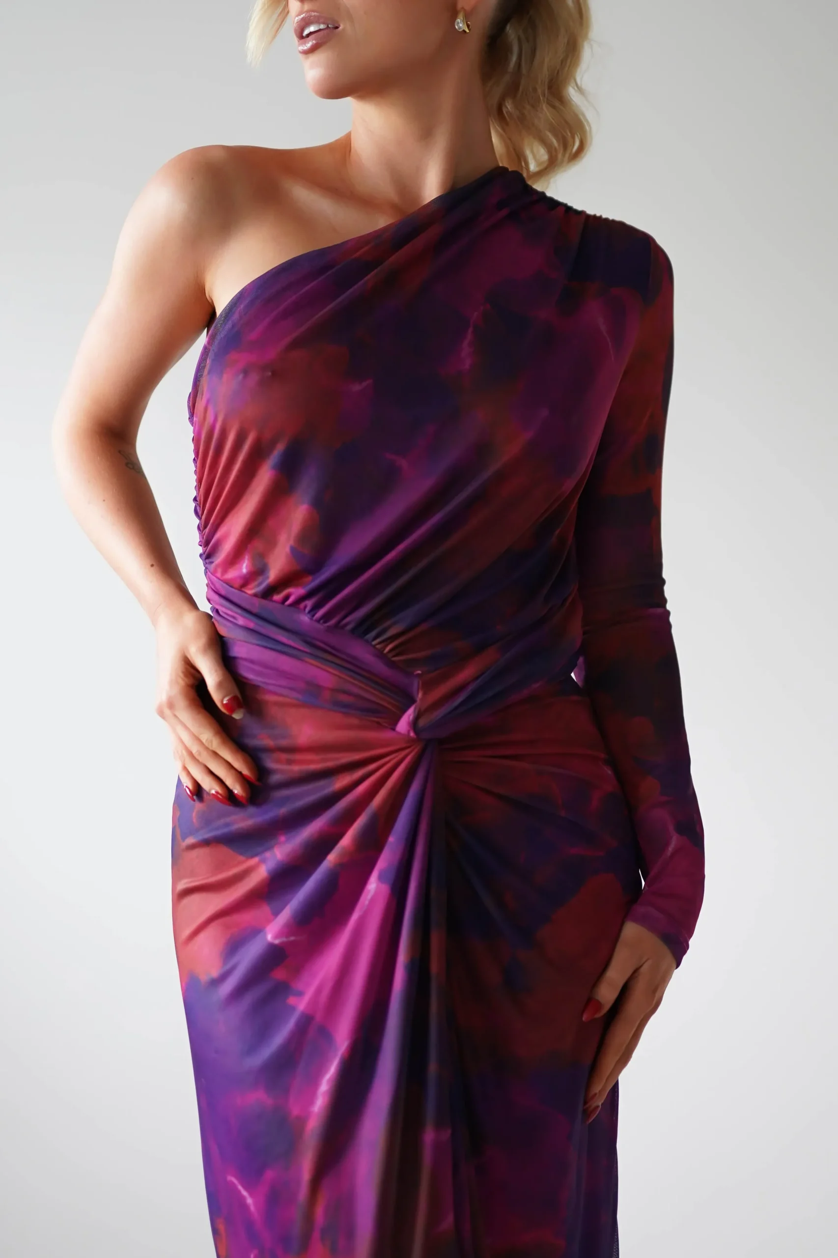 Discount Criselda Bodycon Gathered Maxi Dress | Mixed Print Lange Kleider|Maxikleider