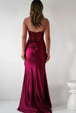 Best Dallas Luxe Embellished Gown | Dark Wine Sommerkleider|Sommerkleider