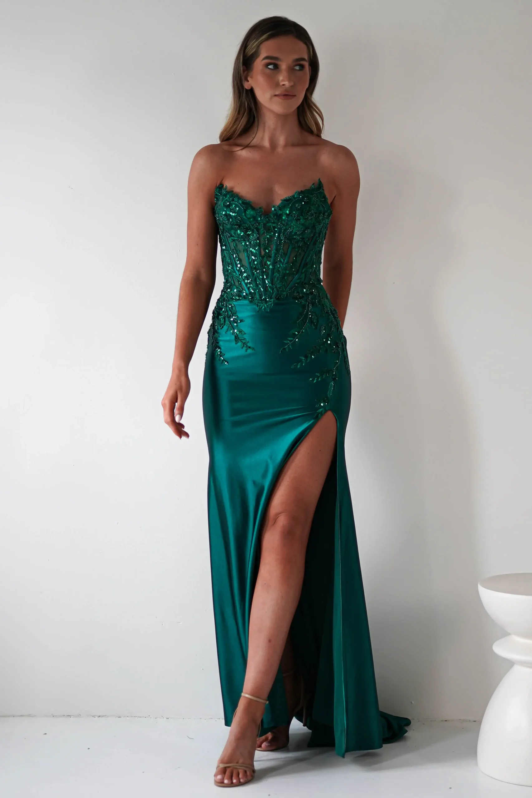 Hot Dallas Luxe Embellished Gown | Emerald Green Sommerkleider|Sommerkleider