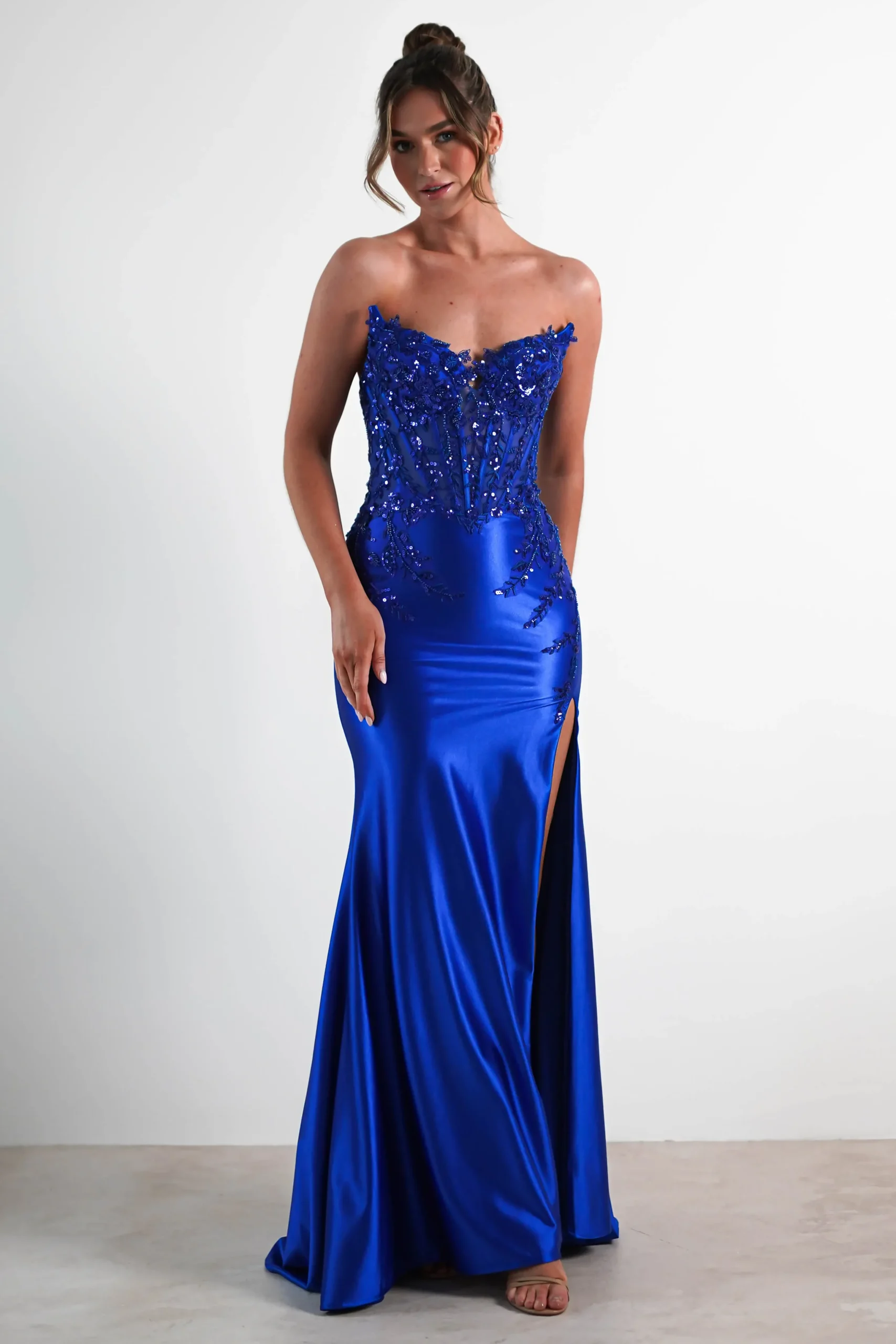 Clearance Dallas Luxe Embellished Gown | Royal Blue Sommerkleider|Sommerkleider