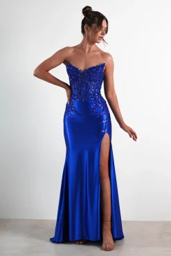 Clearance Dallas Luxe Embellished Gown | Royal Blue Sommerkleider|Sommerkleider