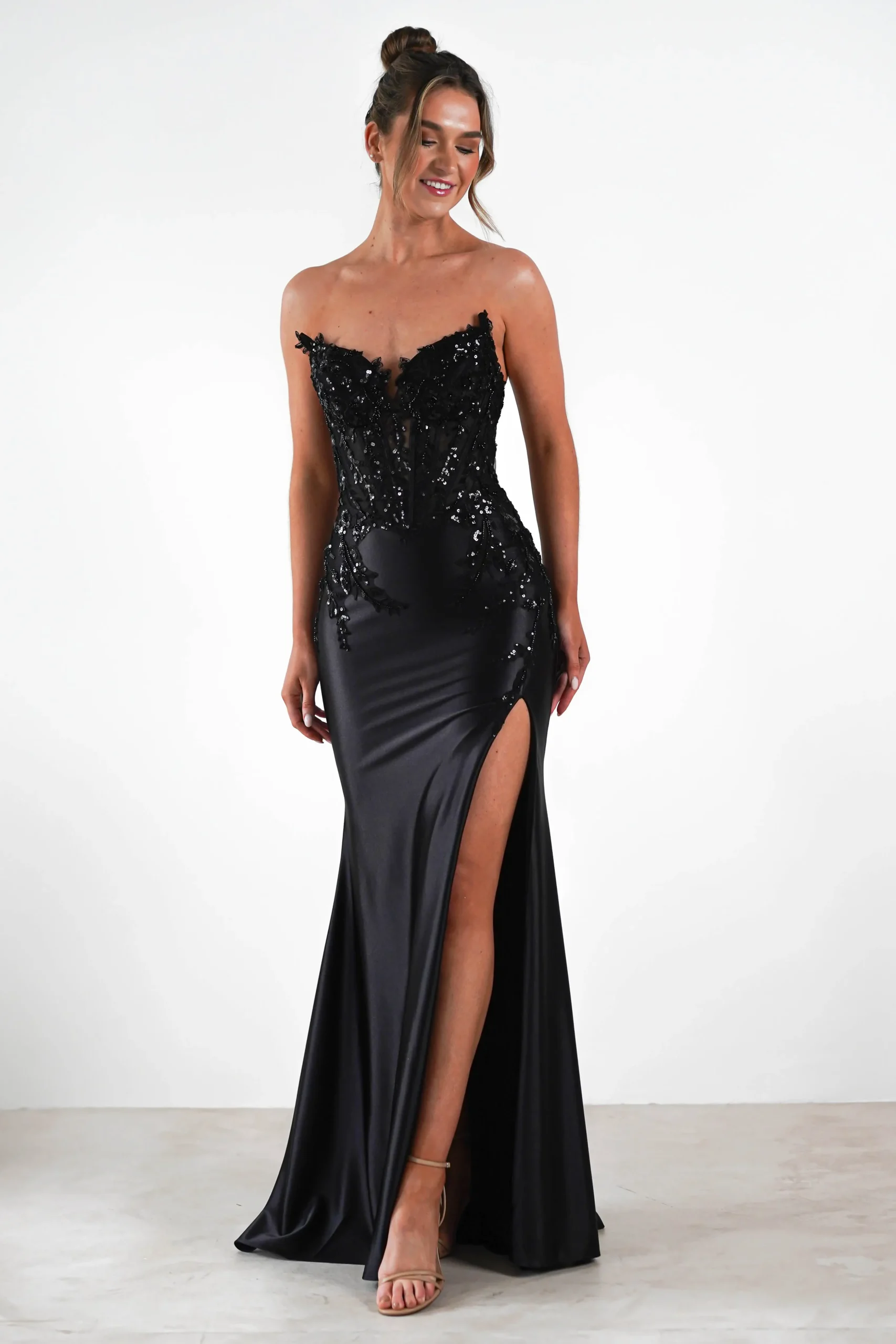 Online Dallas Luxe Embellished Gown | Black Sommerkleider|Sommerkleider