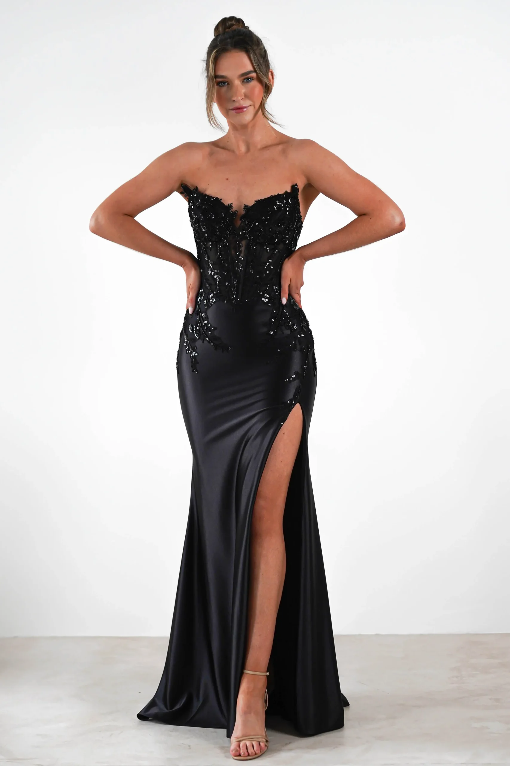 Online Dallas Luxe Embellished Gown | Black Sommerkleider|Sommerkleider