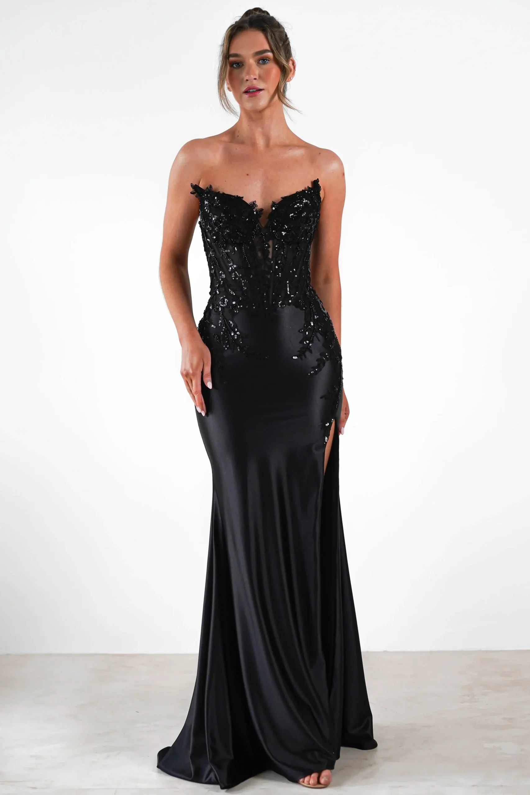 Online Dallas Luxe Embellished Gown | Black Sommerkleider|Sommerkleider
