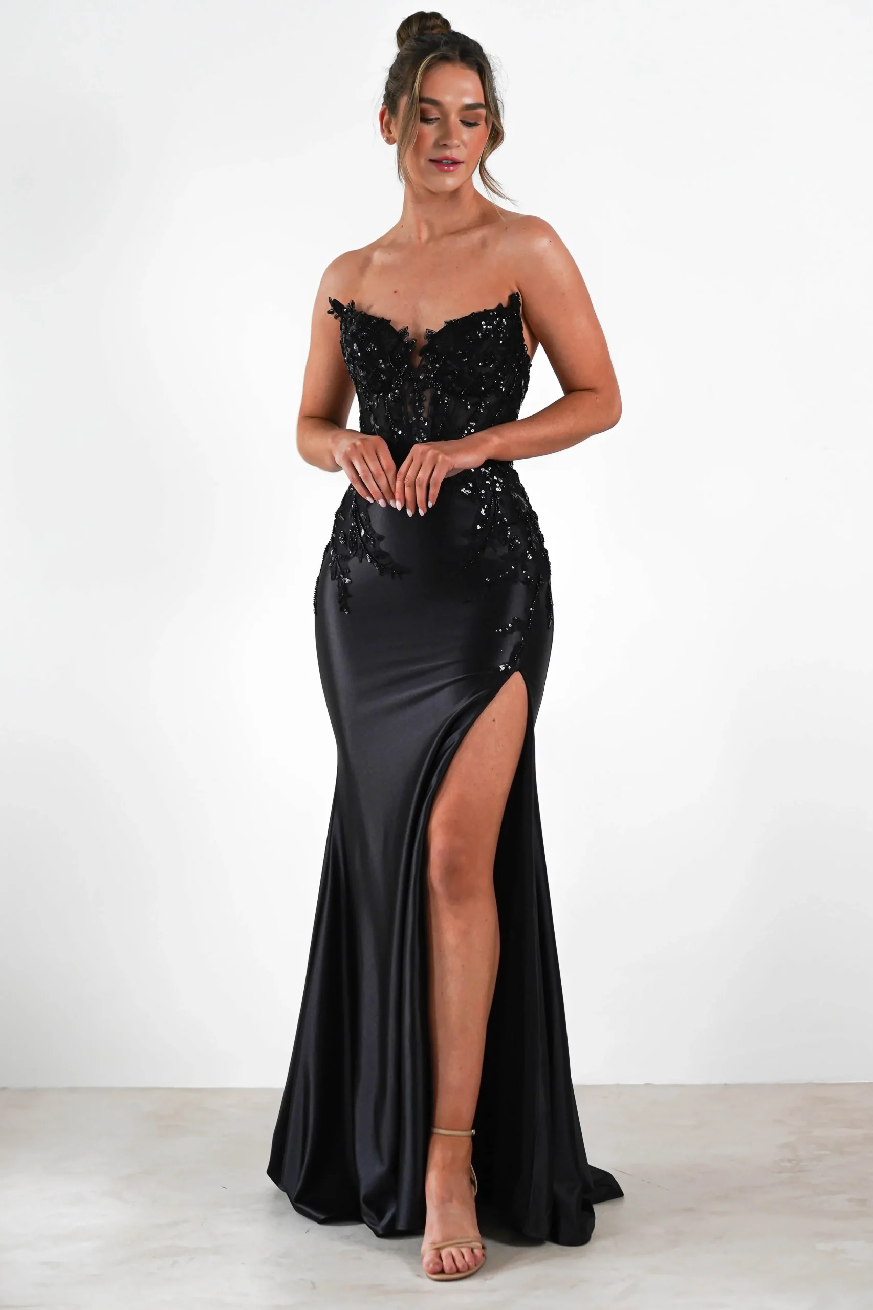 Online Dallas Luxe Embellished Gown | Black Sommerkleider|Sommerkleider