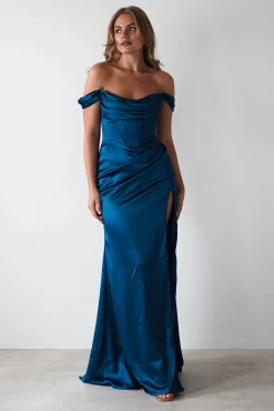 Sale Dionne Soft Coset Maxi Gown | French Navy Lange Kleider|Maxikleider