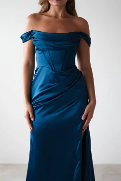 Sale Dionne Soft Coset Maxi Gown | French Navy Lange Kleider|Maxikleider