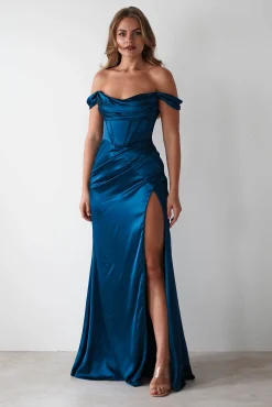 Sale Dionne Soft Coset Maxi Gown | French Navy Lange Kleider|Maxikleider