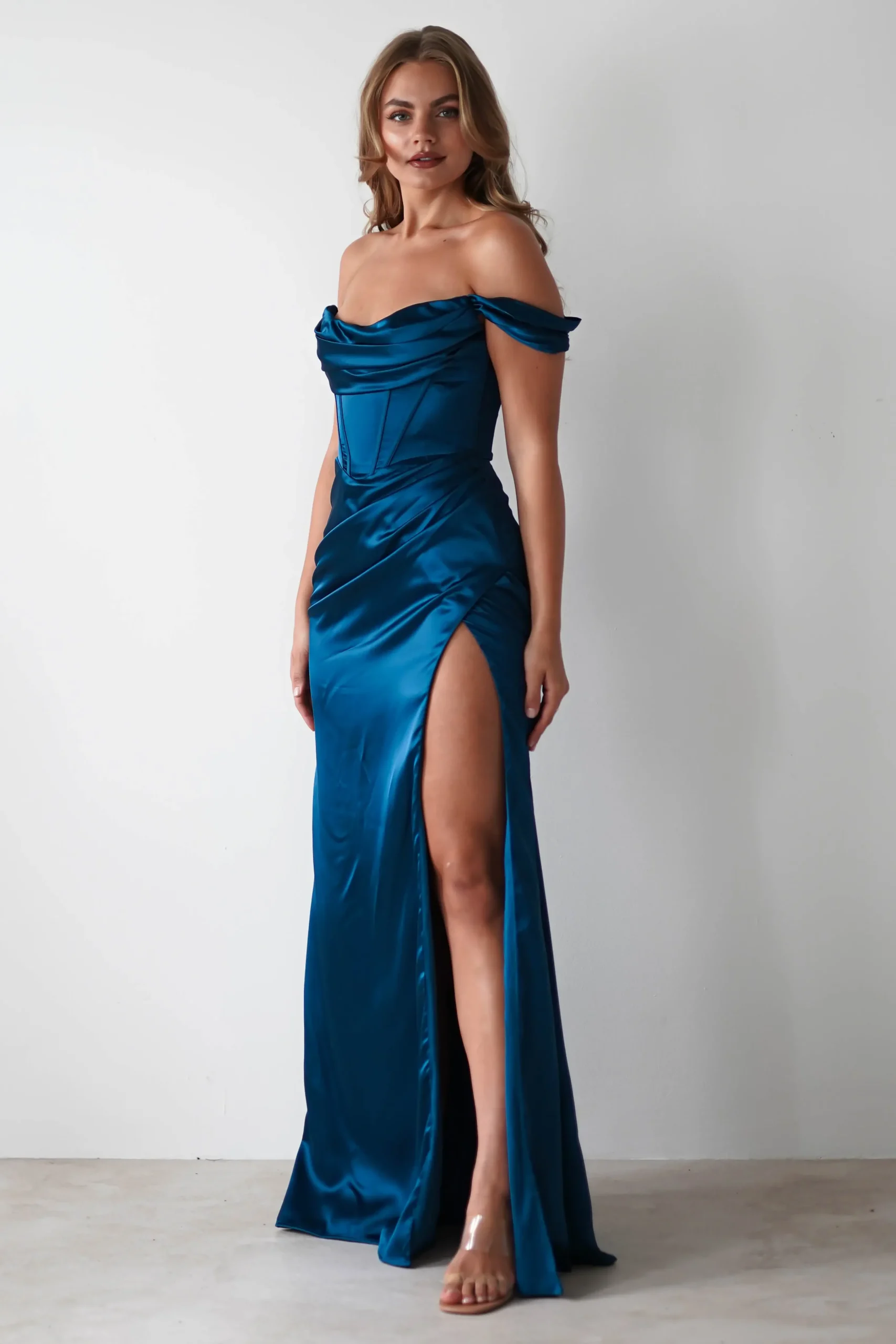 Sale Dionne Soft Coset Maxi Gown | French Navy Lange Kleider|Maxikleider