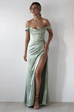Online Dionne Soft Coset Maxi Gown | Sage Lange Kleider|Maxikleider
