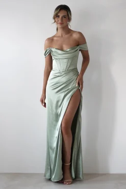 Online Dionne Soft Coset Maxi Gown | Sage Lange Kleider|Maxikleider