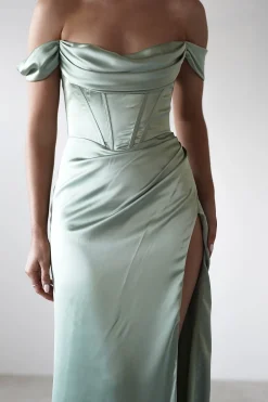 Online Dionne Soft Coset Maxi Gown | Sage Lange Kleider|Maxikleider