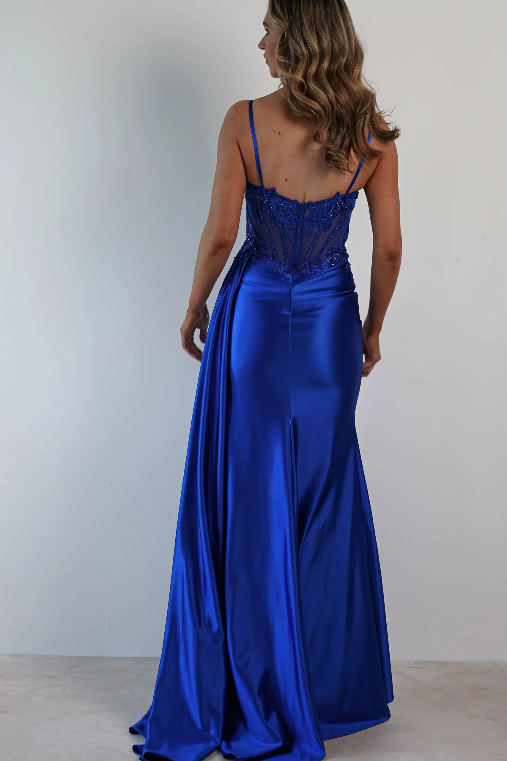 Best Diva Embellished Corset Gown | Royal Blue Sommerkleider|Sommerkleider