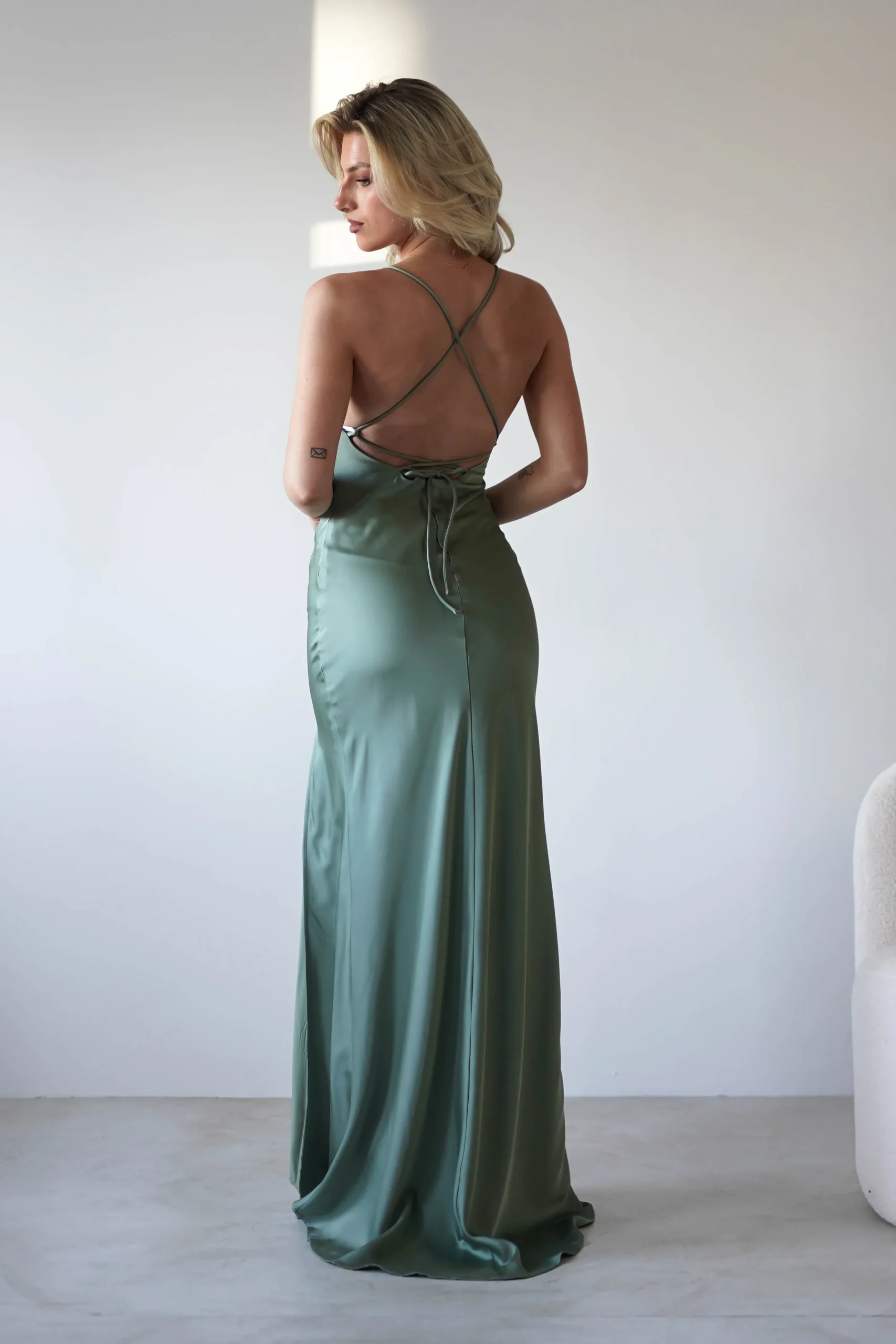 Best Elsa Matte Satin Maxi Gown | Olive Lange Kleider|Maxikleider