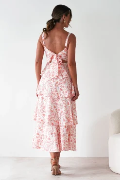 Discount Emily Floral Ruffle Maxi Dress | Orange Print Lange Kleider|Maxikleider