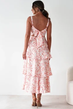 Discount Emily Floral Ruffle Maxi Dress | Orange Print Lange Kleider|Maxikleider