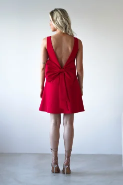 Hot Emmie Bow Back Mini Dress | Red Kleider In Minilänge|Minikleider