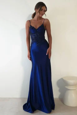 Fashion Eternity Glitter Bodycon Gown | Midnight Blue Lange Kleider|Maxikleider