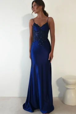 Fashion Eternity Glitter Bodycon Gown | Midnight Blue Lange Kleider|Maxikleider
