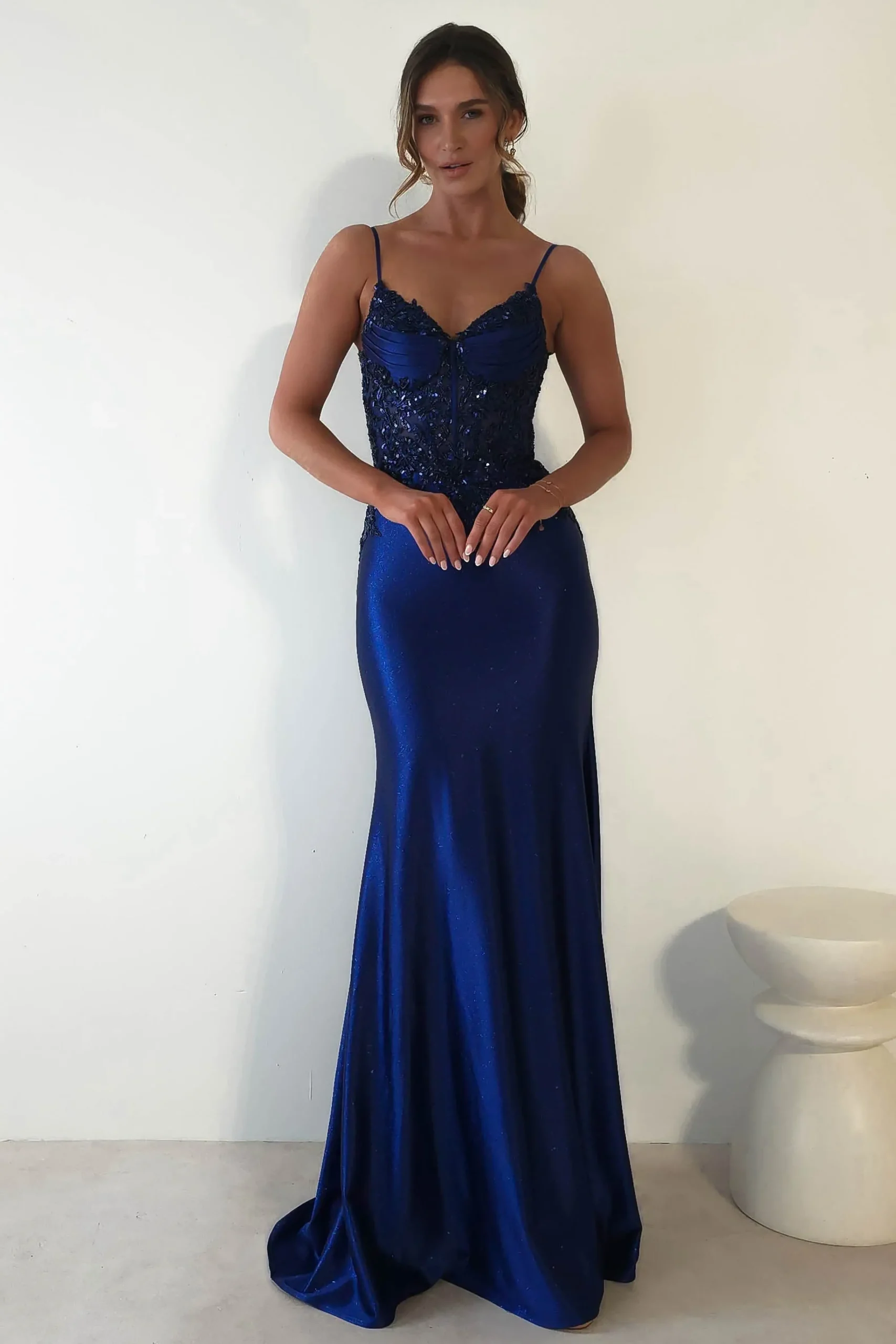 Fashion Eternity Glitter Bodycon Gown | Midnight Blue Lange Kleider|Maxikleider