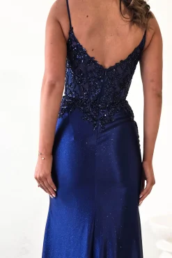 Fashion Eternity Glitter Bodycon Gown | Midnight Blue Lange Kleider|Maxikleider