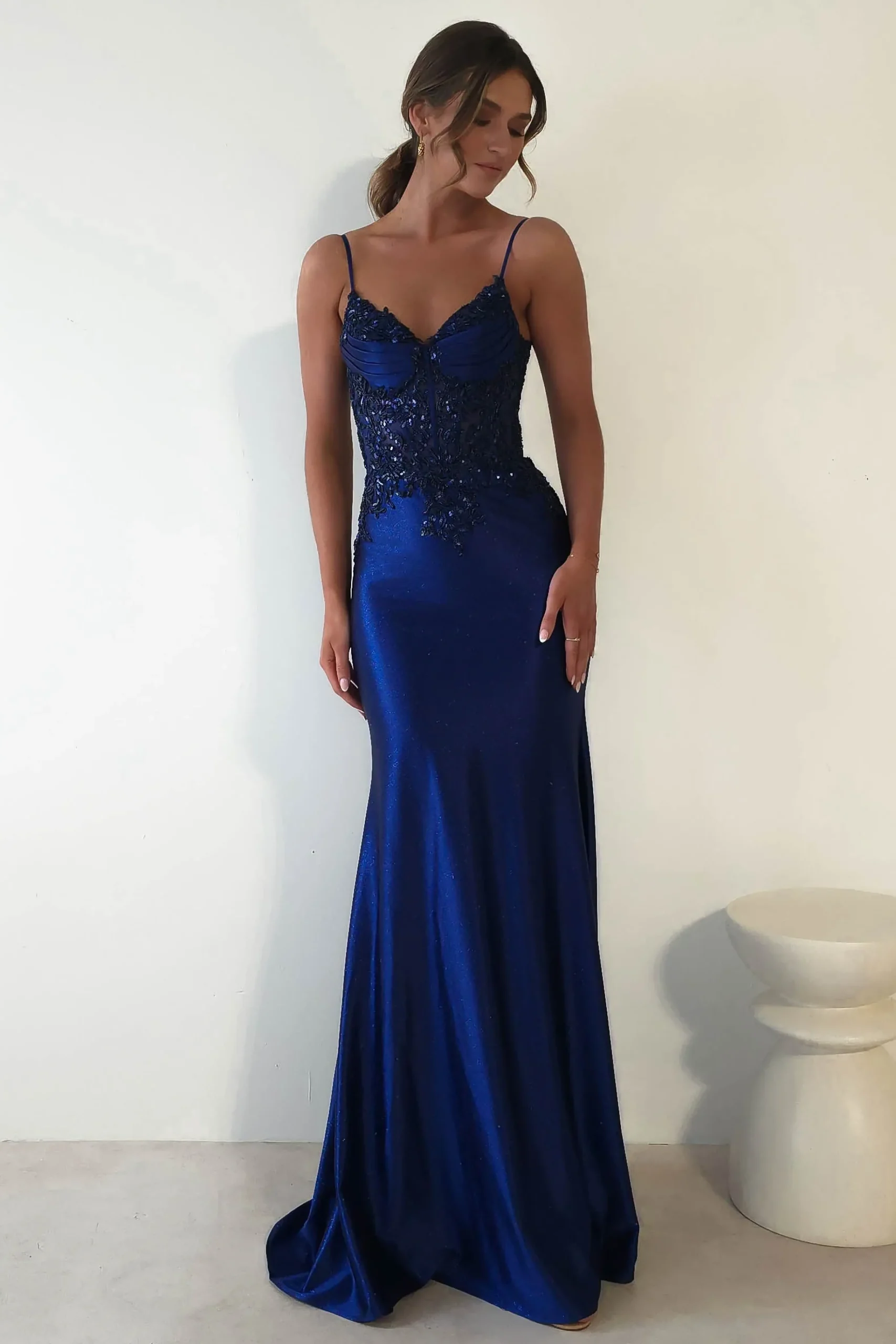 Fashion Eternity Glitter Bodycon Gown | Midnight Blue Lange Kleider|Maxikleider