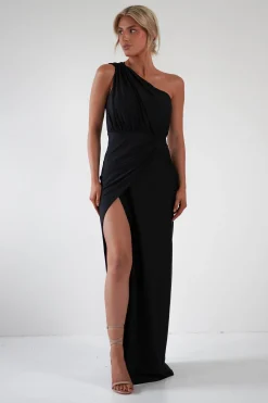 Outlet Giordana Jersey Bodycon Maxi Dress | Black Lange Kleider|Maxikleider