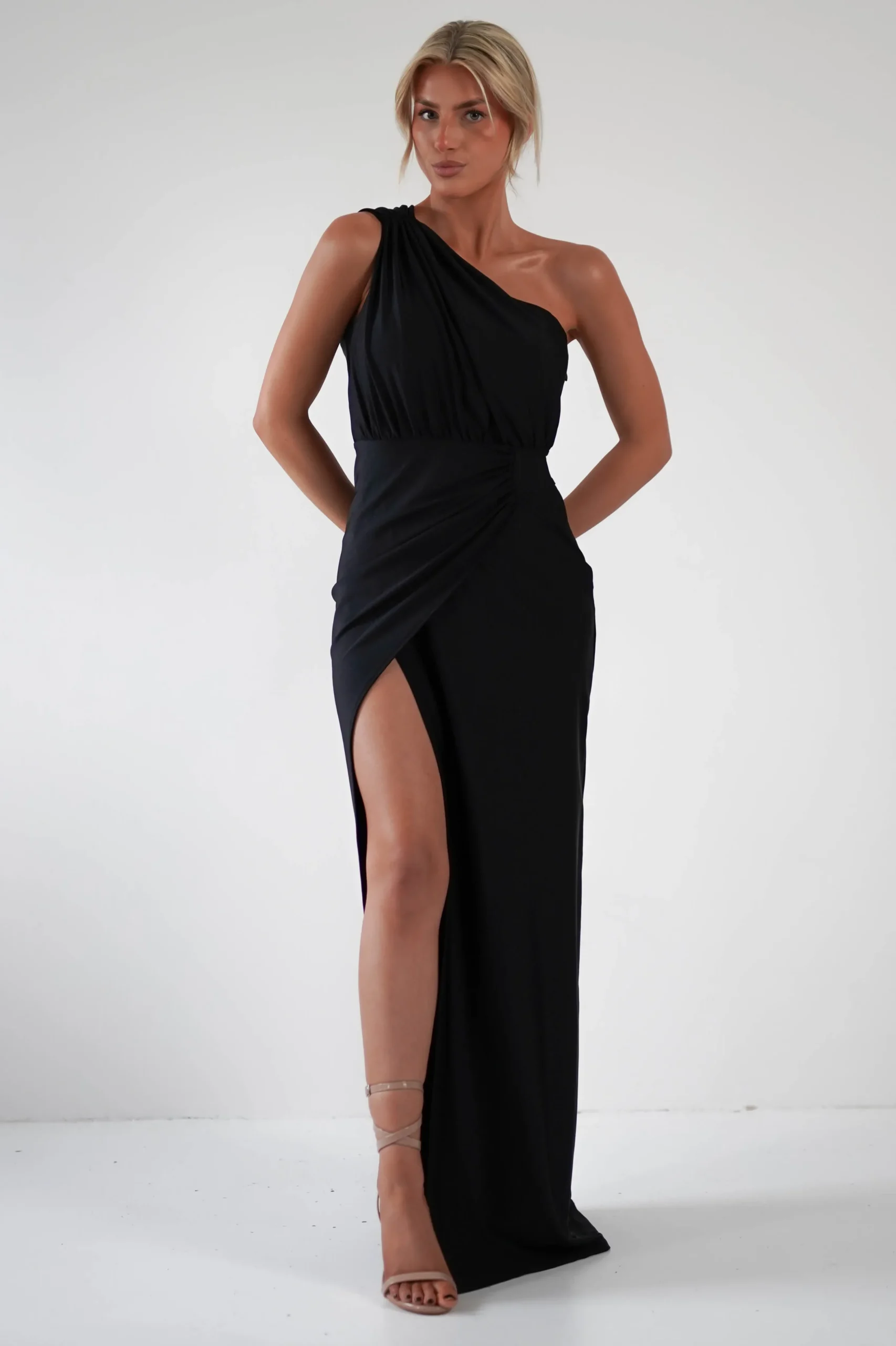 Outlet Giordana Jersey Bodycon Maxi Dress | Black Lange Kleider|Maxikleider