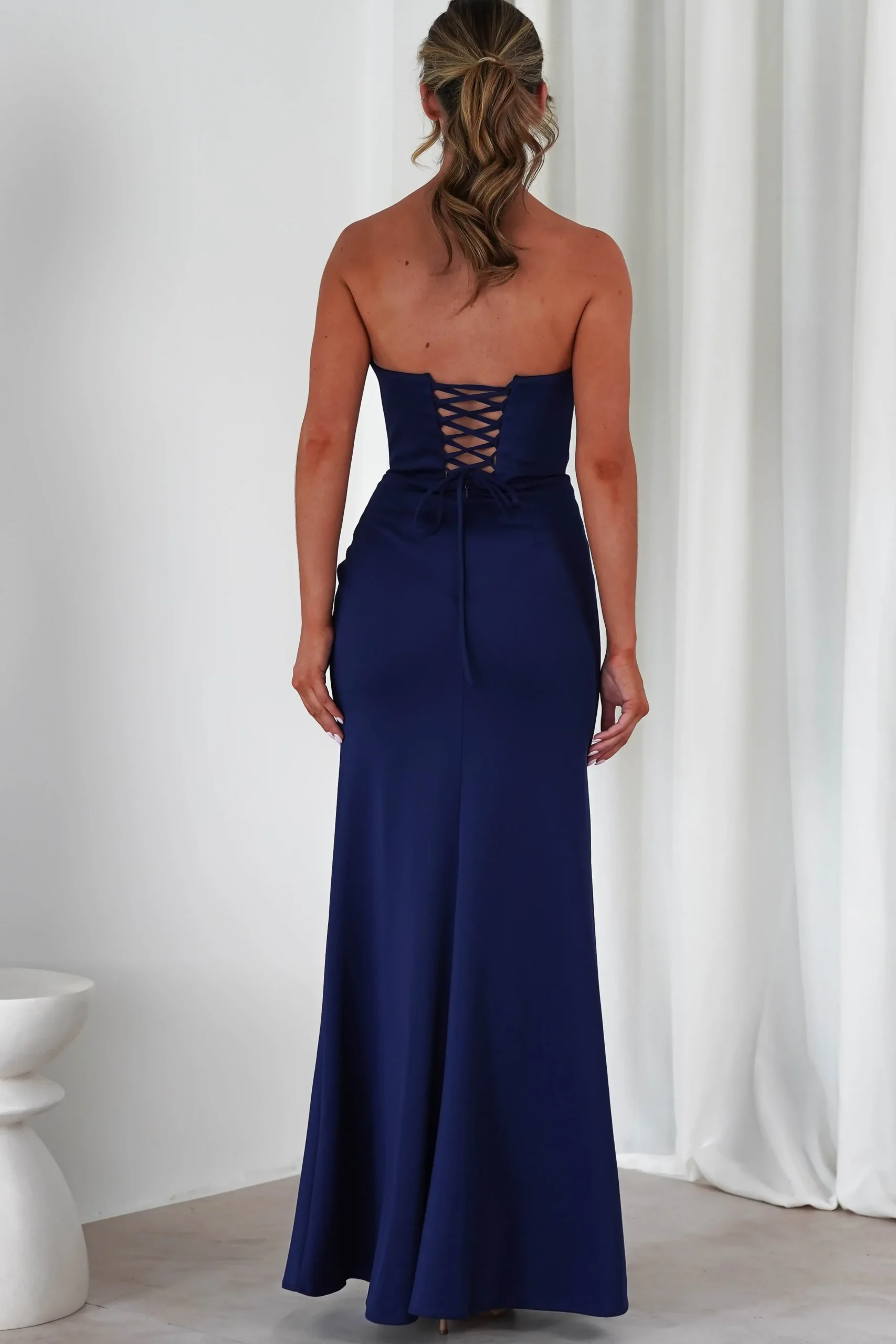 Clearance Grasie Bodycon Strapless Gown | Navy Sommerkleider|Sommerkleider