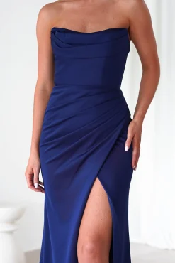 Clearance Grasie Bodycon Strapless Gown | Navy Sommerkleider|Sommerkleider