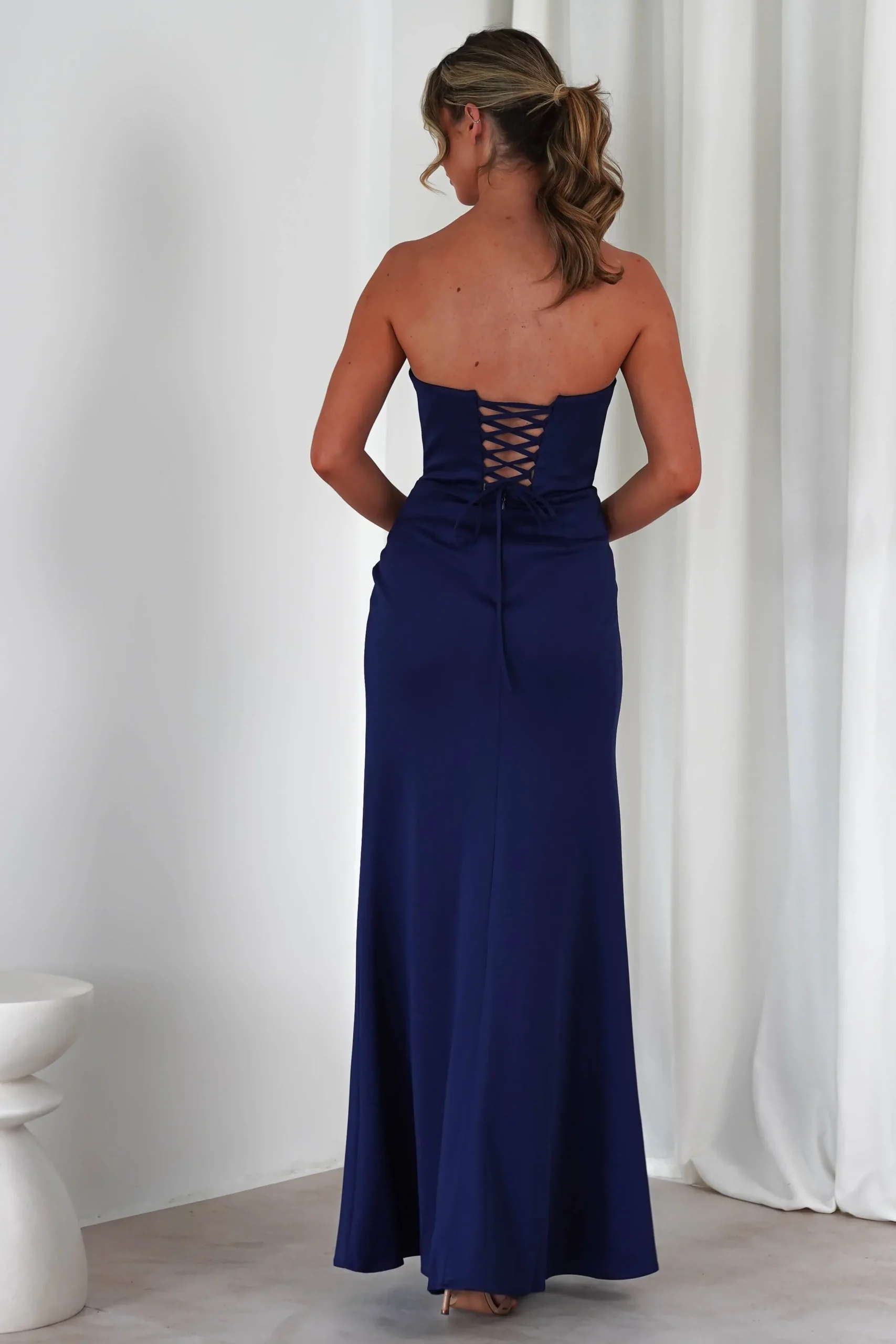 Clearance Grasie Bodycon Strapless Gown | Navy Sommerkleider|Sommerkleider
