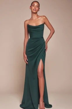 Best Grasie Bodycon Strapless Gown | Emerald Green Sommerkleider|Sommerkleider