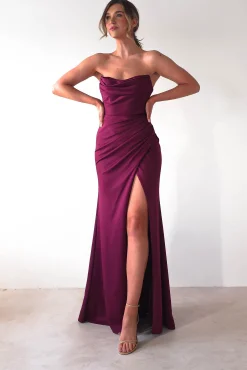 Outlet Grasie Bodycon Strapless Gown | Wine Kleider Für Besondere Anlässe|Sommerkleider
