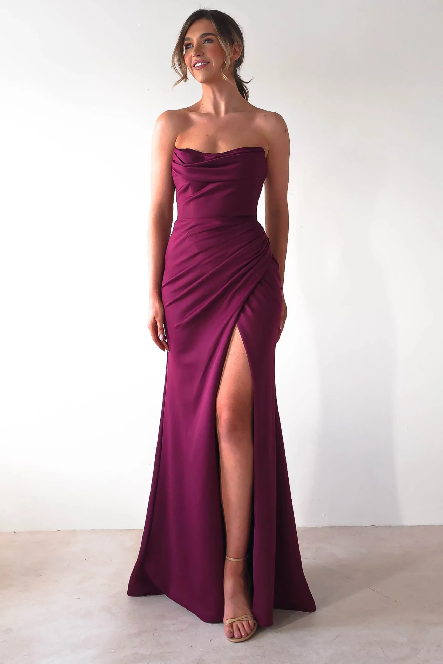Outlet Grasie Bodycon Strapless Gown | Wine Kleider Für Besondere Anlässe|Sommerkleider
