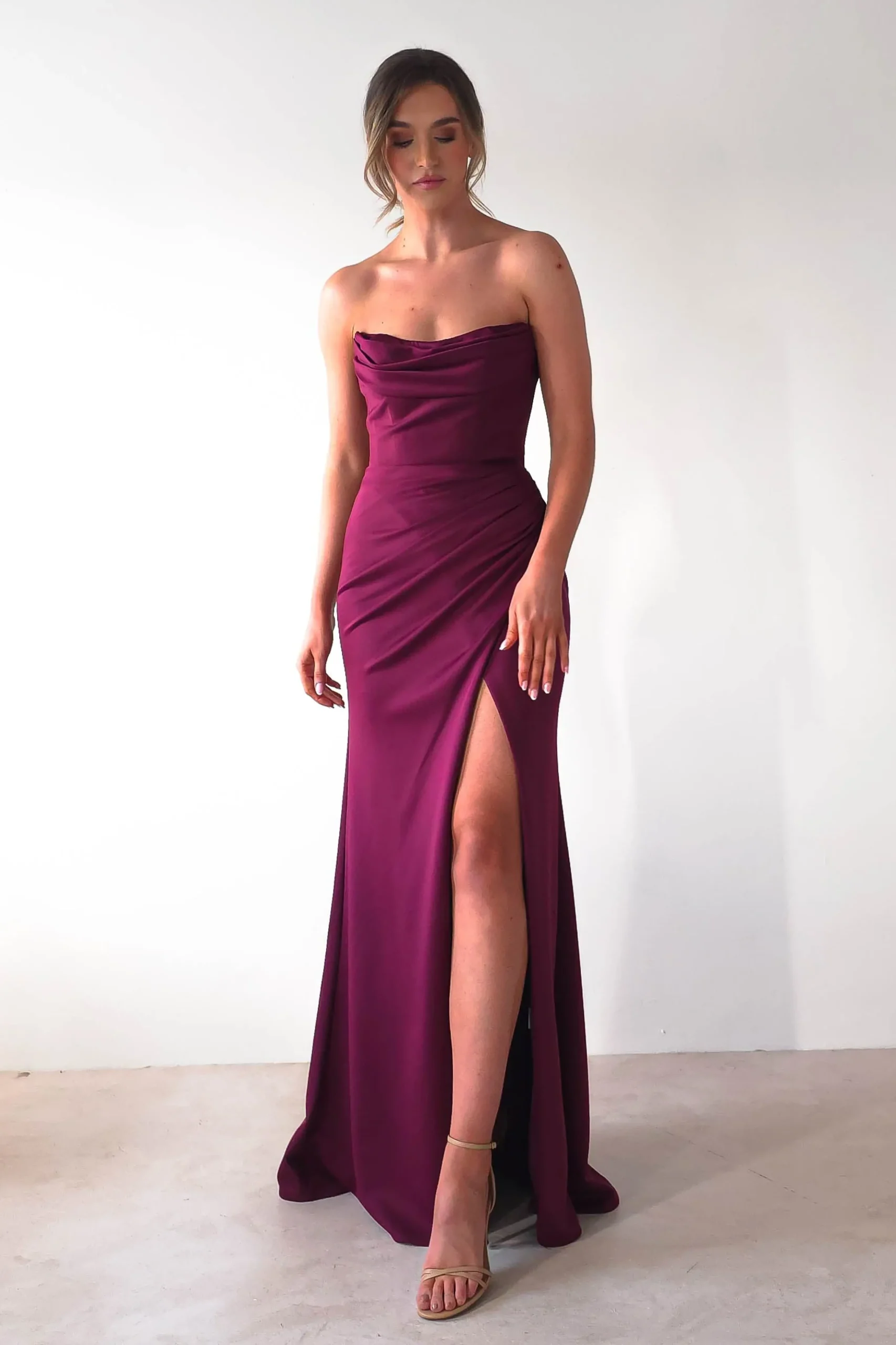 Outlet Grasie Bodycon Strapless Gown | Wine Kleider Für Besondere Anlässe|Sommerkleider