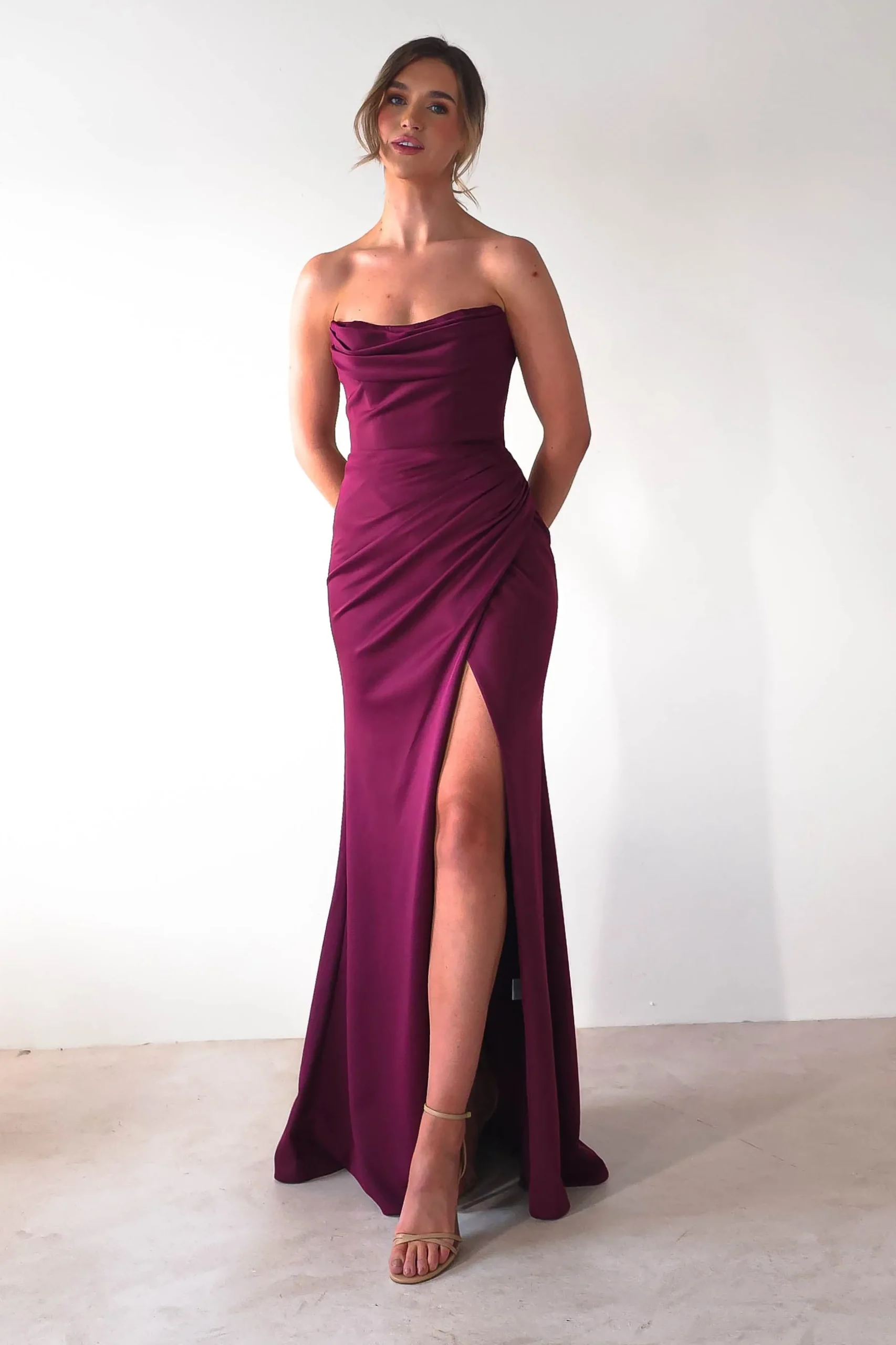 Outlet Grasie Bodycon Strapless Gown | Wine Kleider Für Besondere Anlässe|Sommerkleider