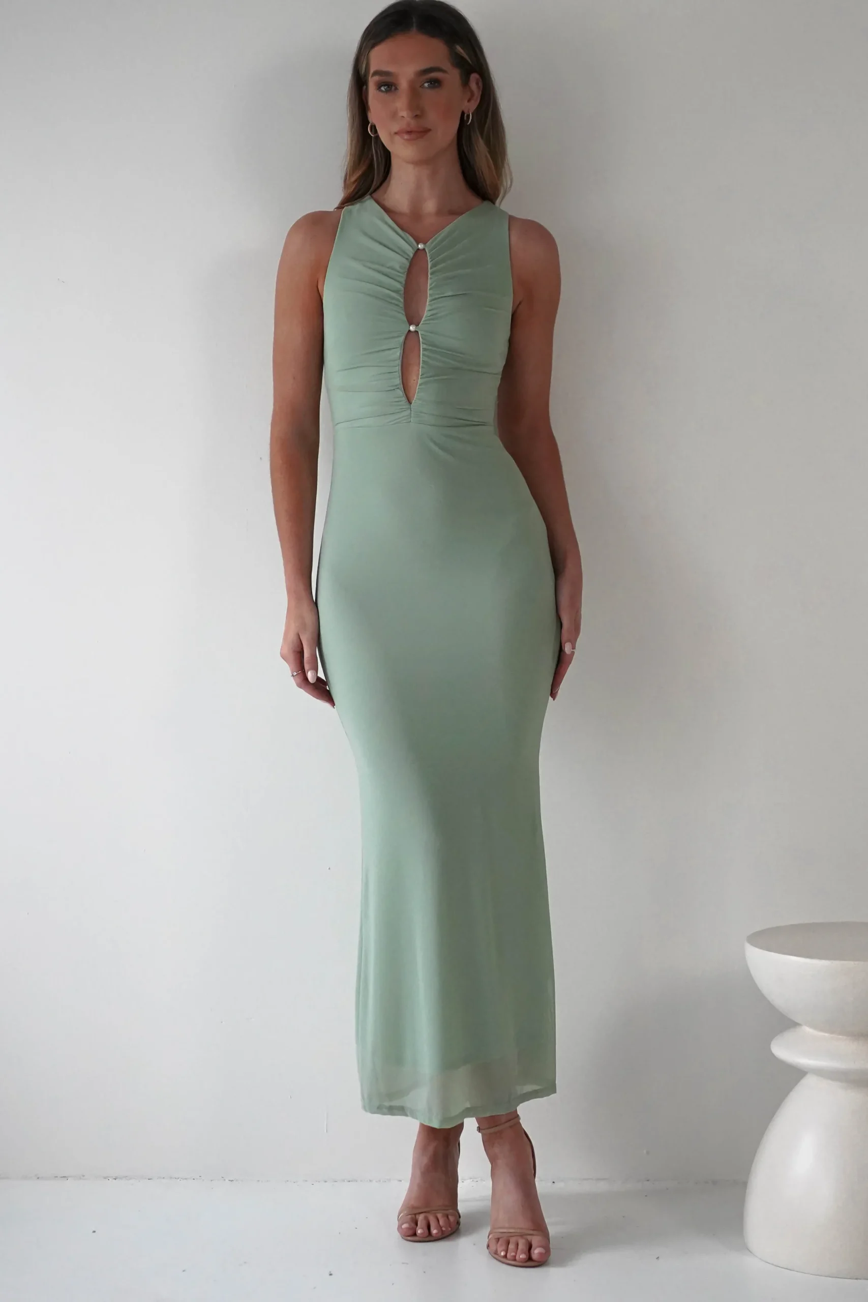 Outlet Hallie Mesh Bodycon Maxi Dress | Sage Lange Kleider|Maxikleider