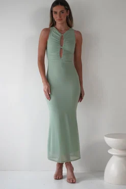 Outlet Hallie Mesh Bodycon Maxi Dress | Sage Lange Kleider|Maxikleider