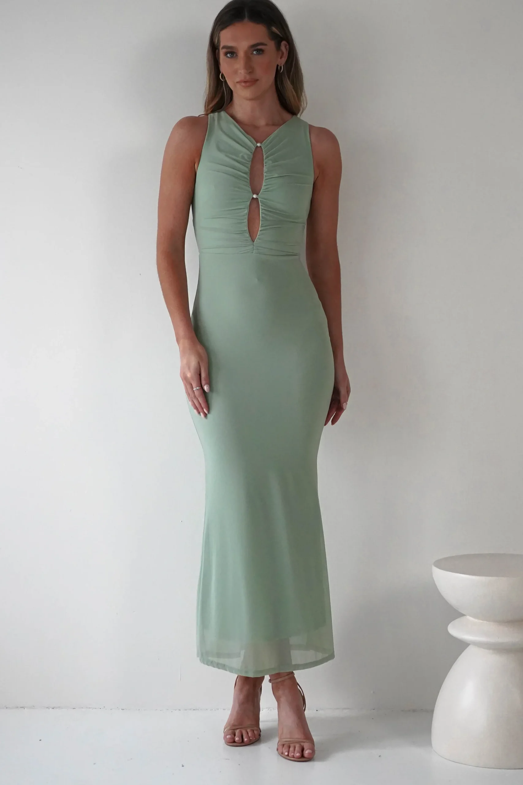 Outlet Hallie Mesh Bodycon Maxi Dress | Sage Lange Kleider|Maxikleider