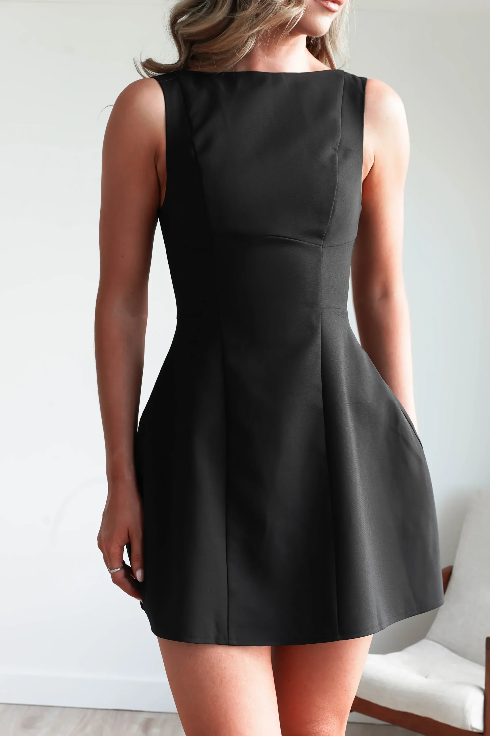 Hot Hannah Structured Mini Dress | Black Kleider In Minilänge|Minikleider