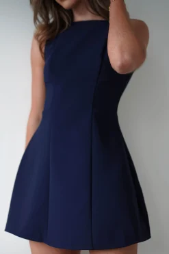 New Hannah Structured Mini Dress | Navy Kleider In Minilänge|Minikleider