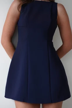 New Hannah Structured Mini Dress | Navy Kleider In Minilänge|Minikleider