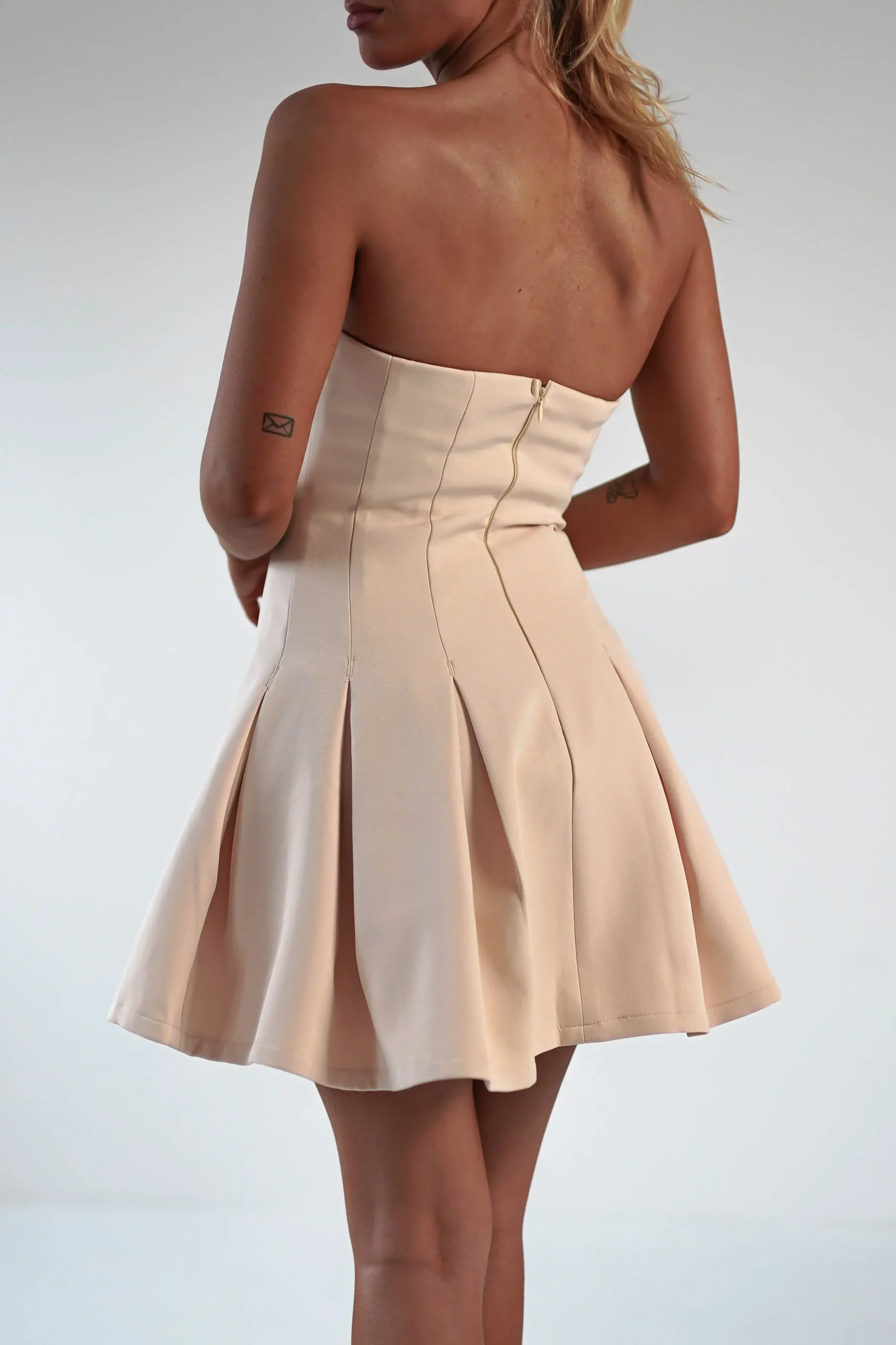 Online Harper Pleated Mini Dress | Apricot Cream Kleider In Minilänge|Minikleider