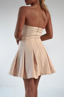 Online Harper Pleated Mini Dress | Apricot Cream Kleider In Minilänge|Minikleider