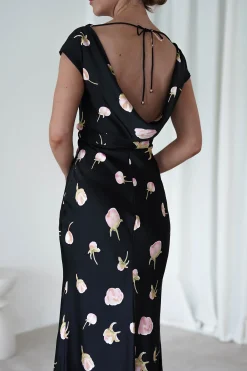 Online Hazel Soft Floral Maxi Dress | Black Lange Kleider|Maxikleider