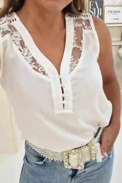 Sale Hermie Lace Blouse | Ivory Oberteile|Sommerkleider