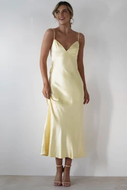 Hot Hermie Silky Satin Maxi Dress | Lemon Lange Kleider|Maxikleider