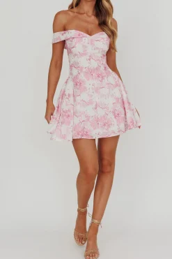 New Hollie Floral Mini Dress | Pink Print Kleider In Minilänge|Minikleider