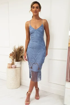 Best Honey Lace Detail Midi Dress | Periwinkle Mittellange Kleider|Midi-kleider
