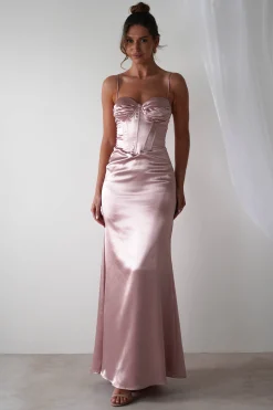 New Idonia Satin Corset Gown | Rose Lange Kleider|Maxikleider